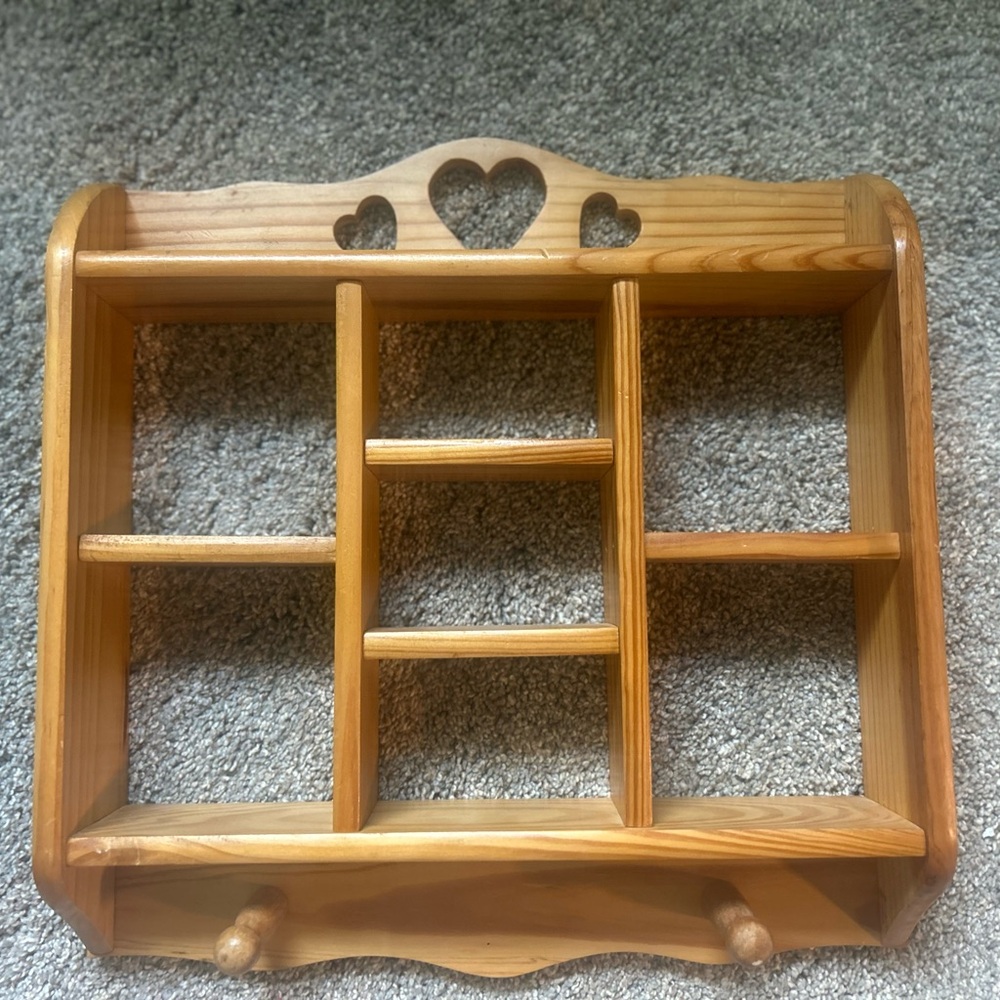 Vintage Heart Wooden Wall Shelf